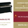 Actie akoestische piano kopen - Yamaha b2 PE zwart hoogglans - Cashback 400 euro en 10% jubileumkorting