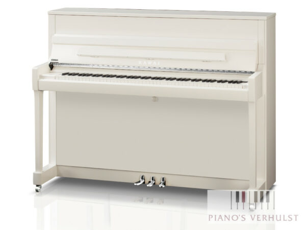 Kawai K200 - akoestische piano wit hoogglans chroom
