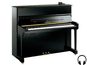 Yamaha P121 SH2 PE - Yamaha piano met silent systeem in zwart hoogglans en messing - Yamaha Silent Piano