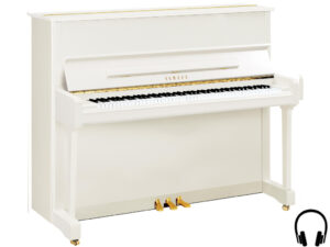 Yamaha P121 SH2 PWH - Yamaha piano met silent systeem in wit hoogglans en messing - Yamaha Silent Piano