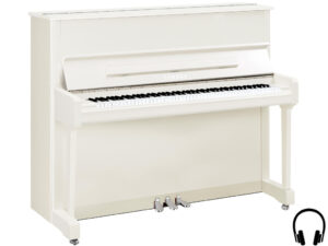Yamaha P121 SH2 PWHC - Yamaha piano met silent systeem in wit hoogglans en chroom - Yamaha Silent Piano