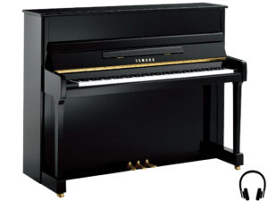 Yamaha P116 SH2 PE - Yamaha piano met silent systeem in zwart hoogglans en messing - Yamaha Silent Piano