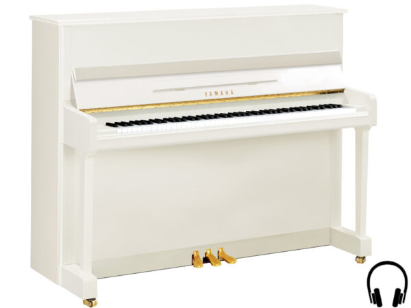 Yamaha P116 SH2 PWH - Yamaha piano met silent systeem in wit hoogglans en messing - Yamaha Silent Piano