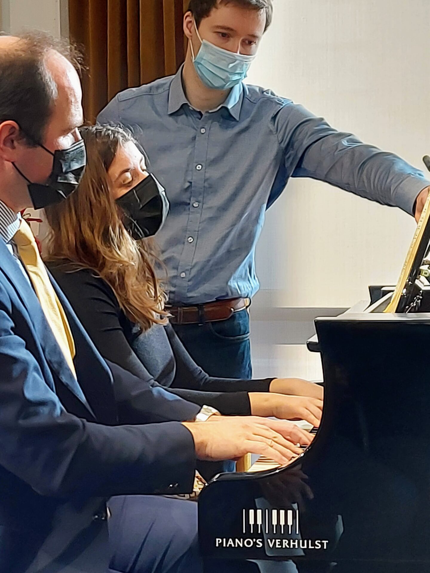 Alexander Besant en Marieke Rabaey tijdens quatre mains van Schubert