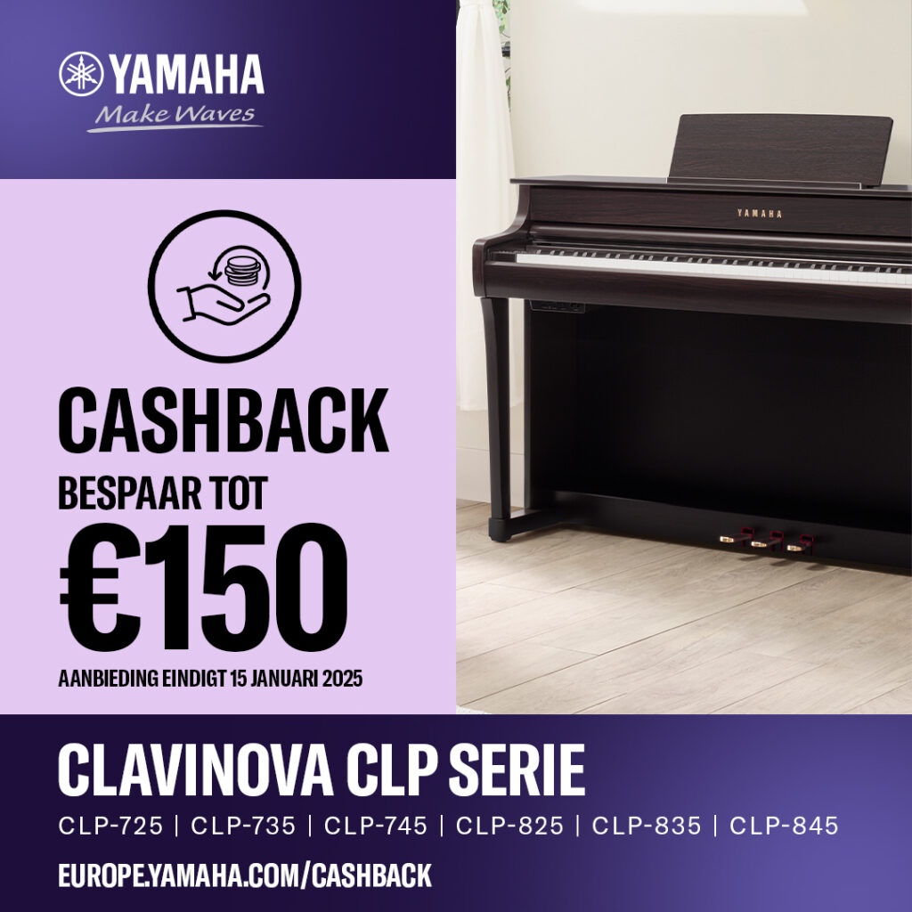 Cashback op Yamaha CLP-reeks